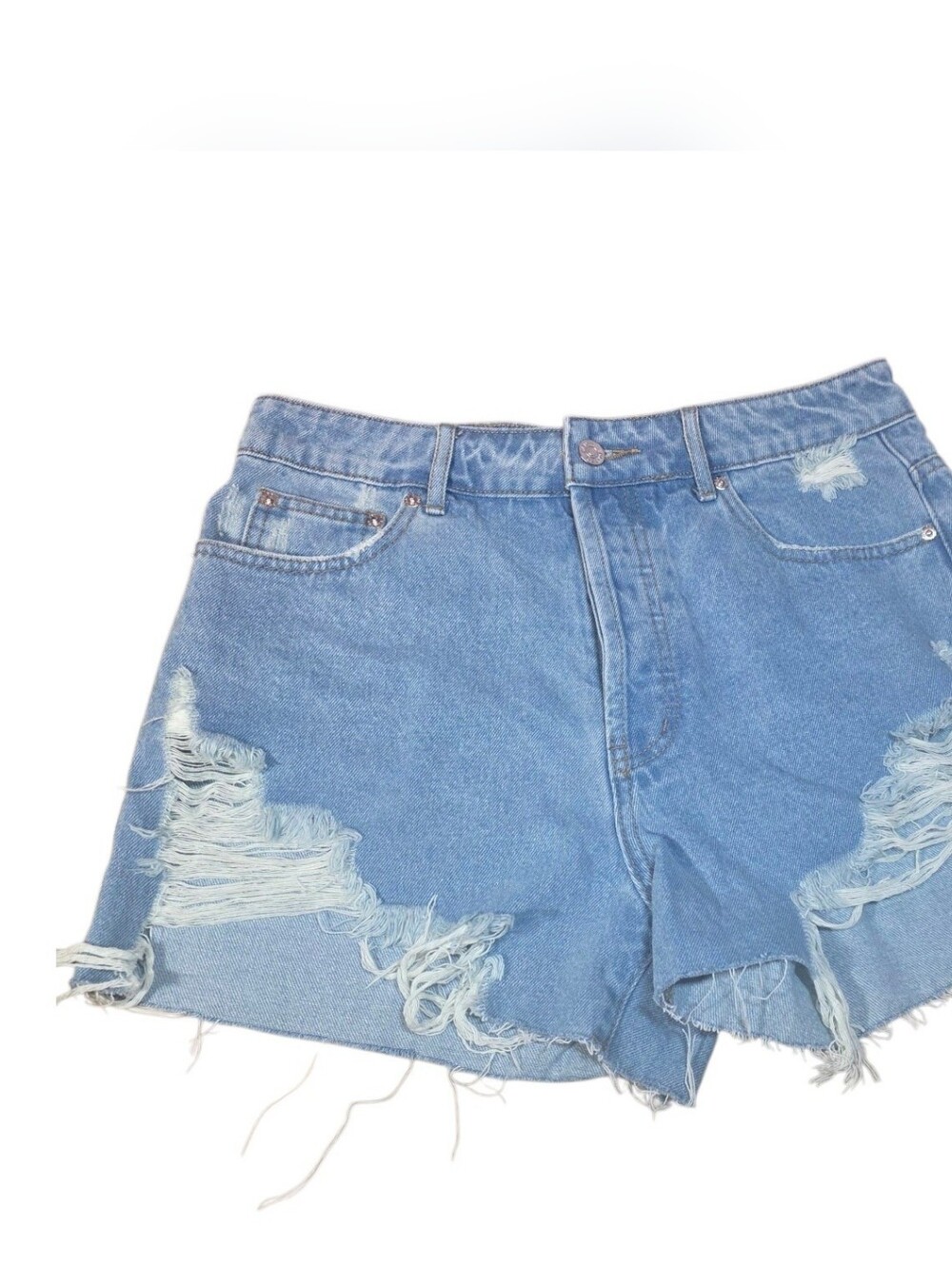 Edikted Shorts Distressed Denim Blue Jean Womens Size Large